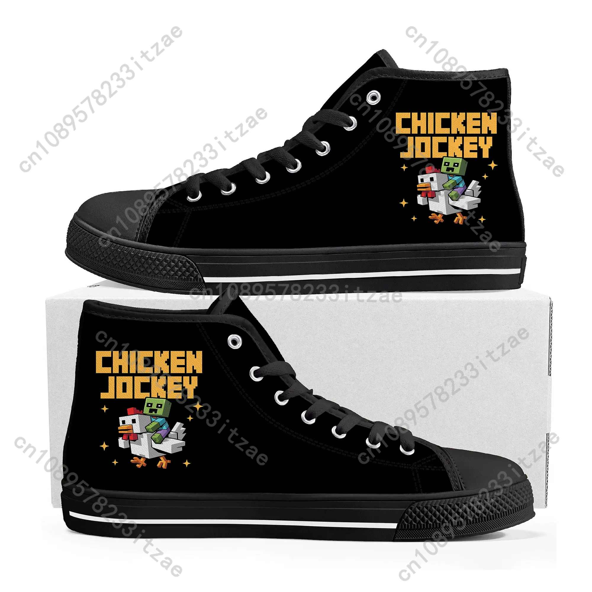 

Chicken Jockey Zombie Pixel shoes High Top Sneakers Mens Womens Teenager High Quality Canvas Sneaker Casual Shoe Custom Shoes