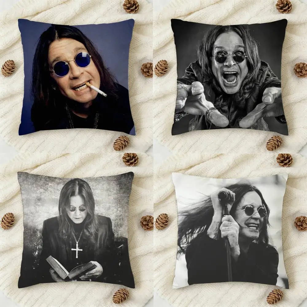 

B-Black S-Sabbath Ozzy Double-sided Printed Square Decorative Cushion Cover for Sofa Living Room Home Decor