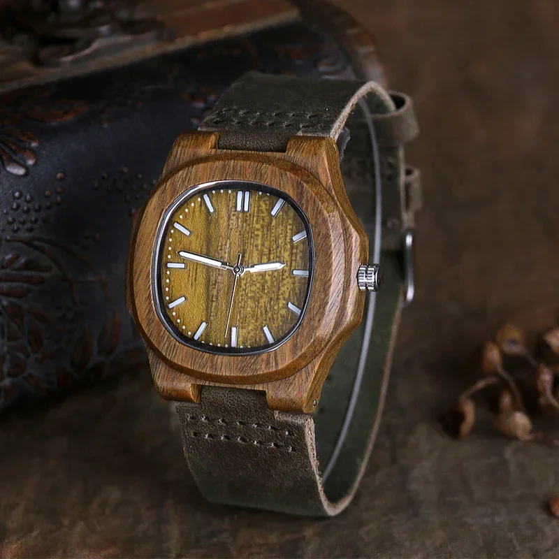 

MT1055 модные винтажные простые дизайнерские часы под дерево, деревянные мужские часы, военные кварцевые наручные часы, кожаный ремешок для мужчин