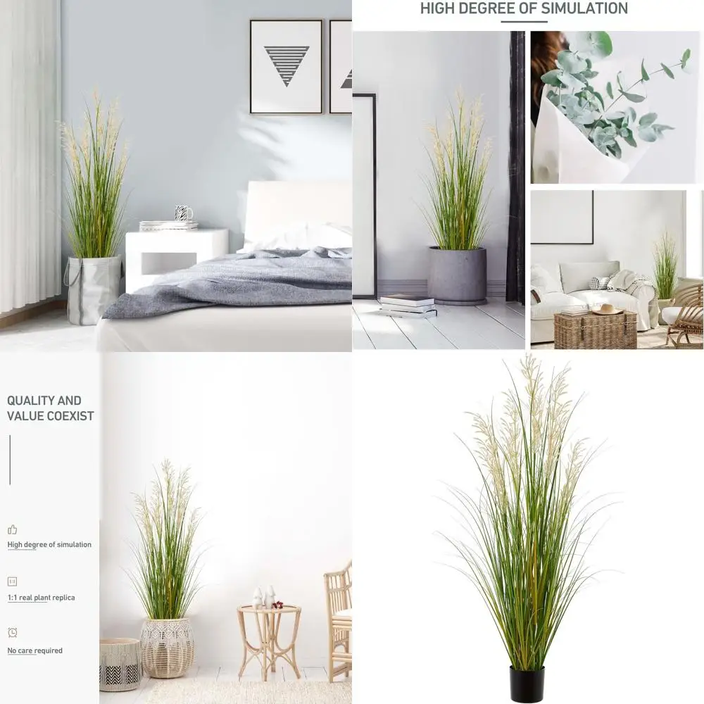 

Искусственная трава пампасная высотой 47 см, в горшке, для декора дома, идеально подходит для дома и офиса, идеальный подарок на новоселье