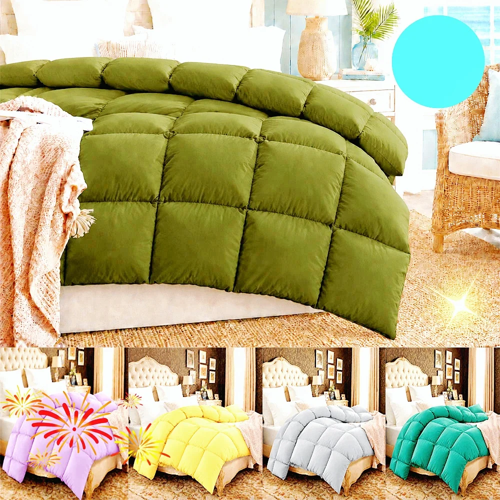 Luxury Oversized Down Alternative Comforter Duvet Insert, Extra Fluffy Box-Stitch All-Season Comforter with 8 Corner Tabs, Soft Cloud-Like Warm Bedding Blanket Machine Washable Quilt for Twin Full Queen King Bedroom & Guest Room