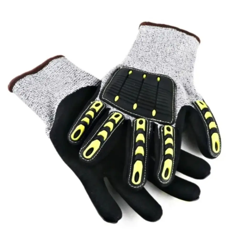 1 زوج قفازات العمل المضادة للاهتزاز مكافحة تحطيم المستوى 5 مكافحة قطع المضادة للتصادم قفازات الإنقاذ في الهواء الطلق S/M/L/XL/2XL