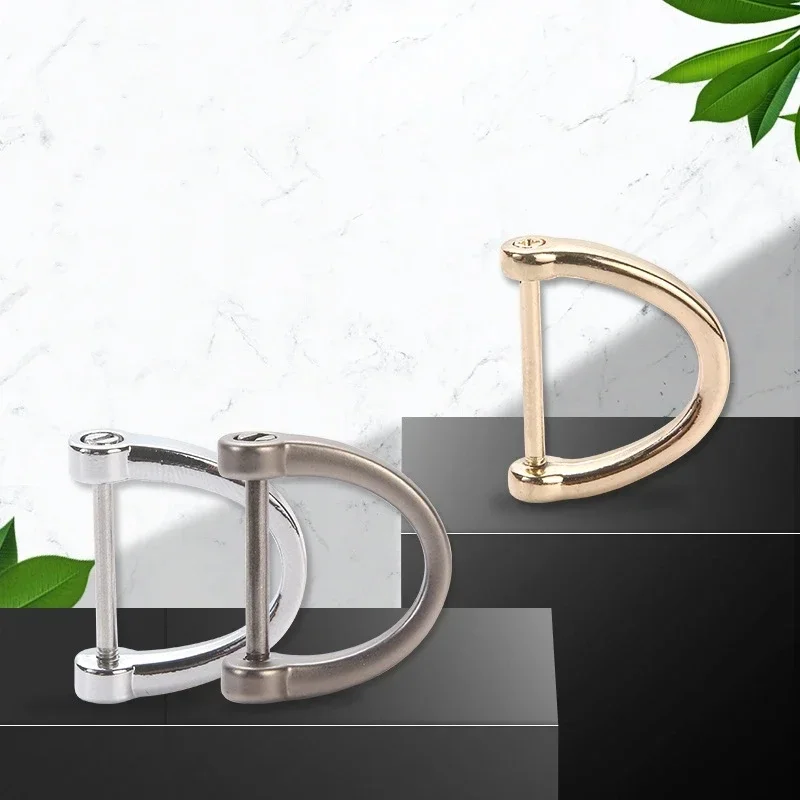 Horseshoe Clasp Metal Car Key Ring Anti-Lost Zinc Alloy D-Type Buckle Metal Hardware Accessories Simple Practical Small Gift