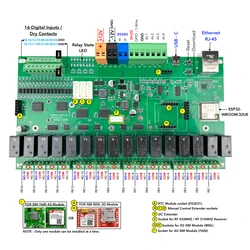 リレーボードイーサネットセンサーwifiスイッチ,スマートホームアシスタント,tasmota 2g 4g,rtc ds3231モジュール,KC868-A16S mqtt tcp http