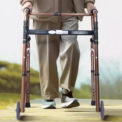 Compact Elderly Walker - Foldable Four-Legged Cane, Portable Rehabilitation Aid, Easy-to-Use Mobility Support for Seniors