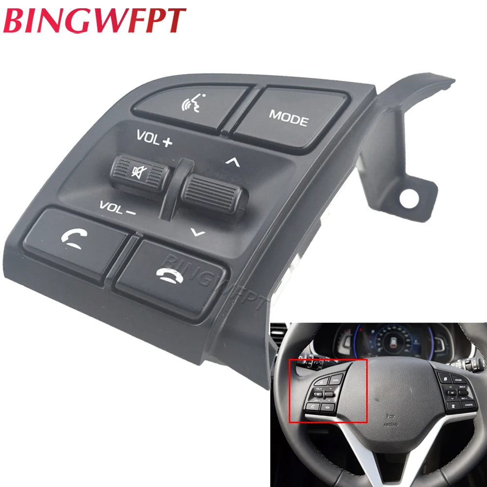 Original Steering Wheel Button For Hyundai Tucson IX35 2015-2019 Buttons Bluetooth Phone Cruise Control Volume Switch 96710D3500