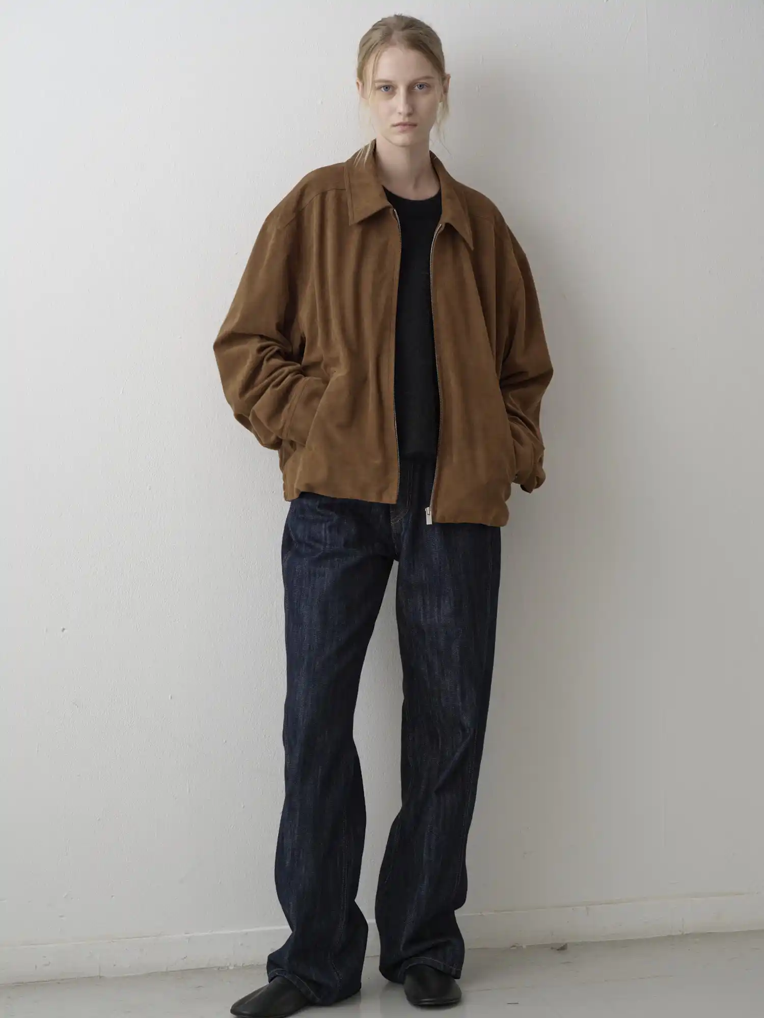   ブランド韓国製スレジッパーレザージャケット本物保証2025年秋新作ロングスリーブフリップカラー通勤スレ