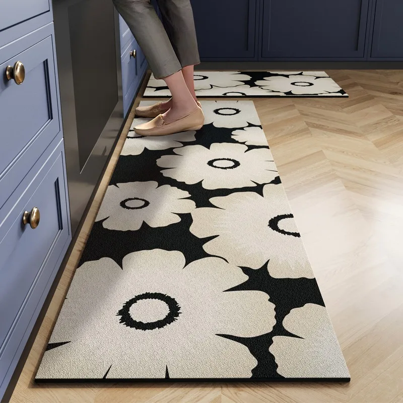 Light Luxury High-end Kitchen Floor Mat Waterproof  Oil-proof Dirty Resistant Home Carpet PVC Wear-resistant Rug  Ковер Tapis 러그