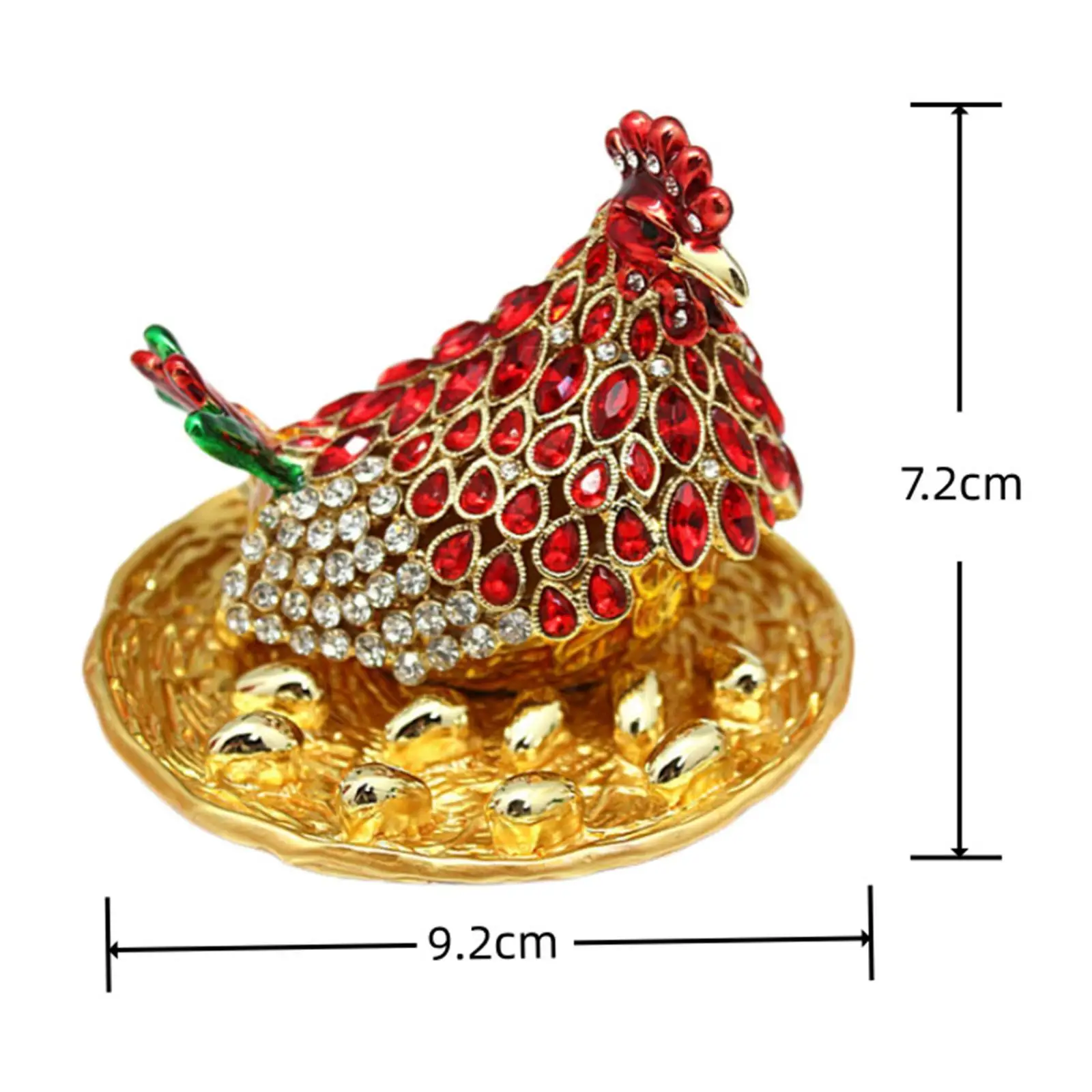 Chicken Figurine Jewelry Box Jewelry Organizer Hen Style Decorative Treasure Chest Box image 6