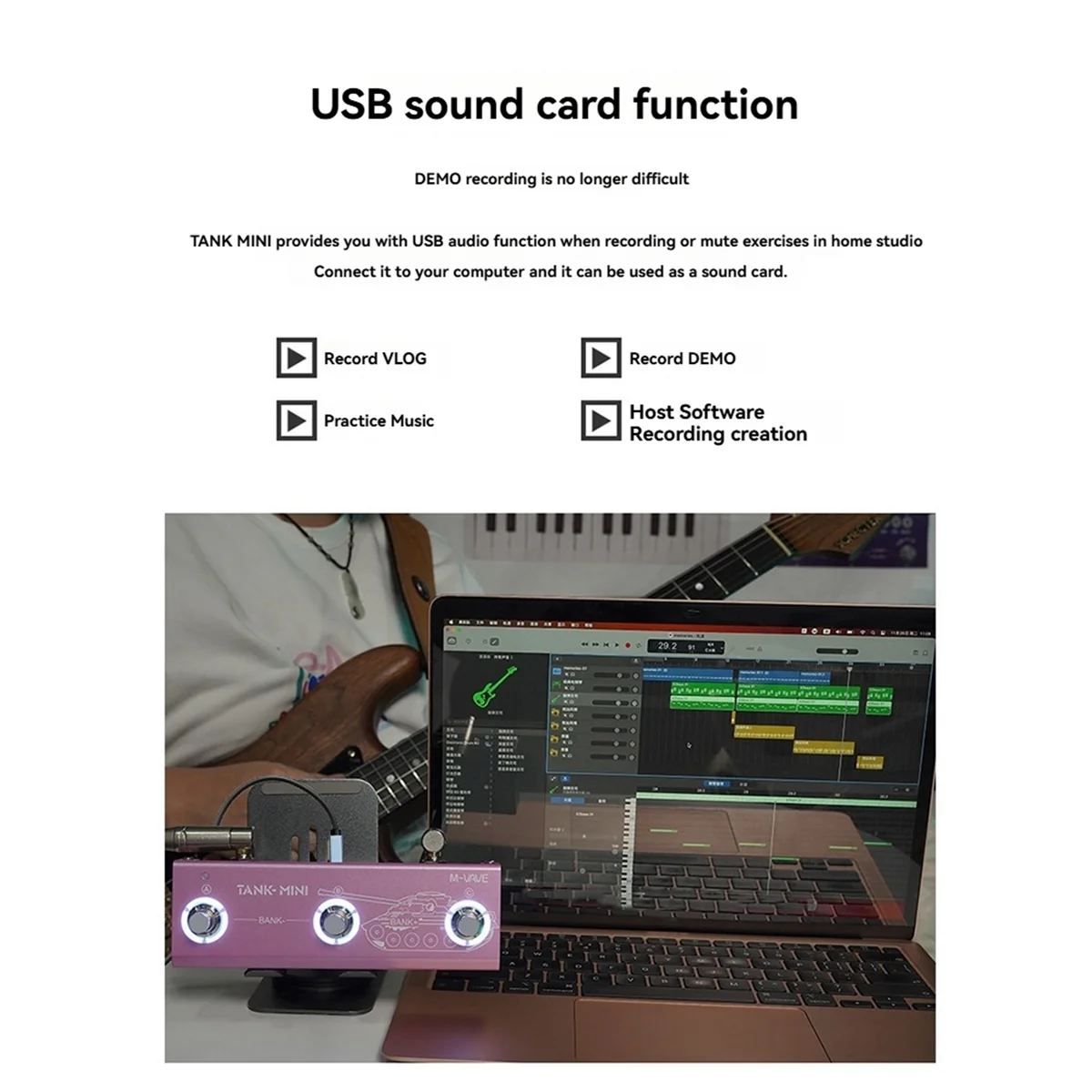 

M85K TANK MINI Гитарная бас-педаль мультиефектов, регулируемая педаль эффектов