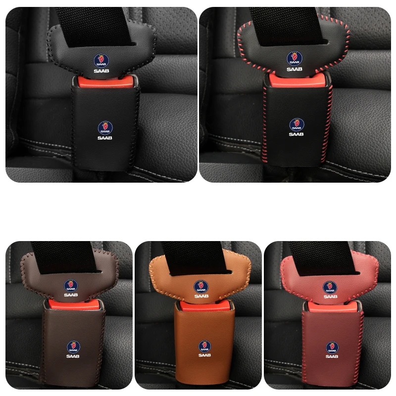 Car Seat Belt Buckle Cover Protector Set Accessories For SAAB 9-4X 9-7X 9-3 9-5 9-2X 9-X 9000 900 600 99 97