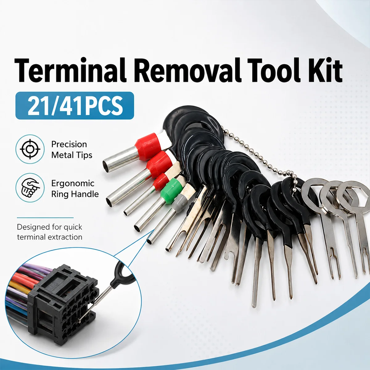 Automotive Terminal Removal Tool Kit Electrical Connector Terminal Removal Car Wire Harness Repair Pin Extractor Depinning Tool