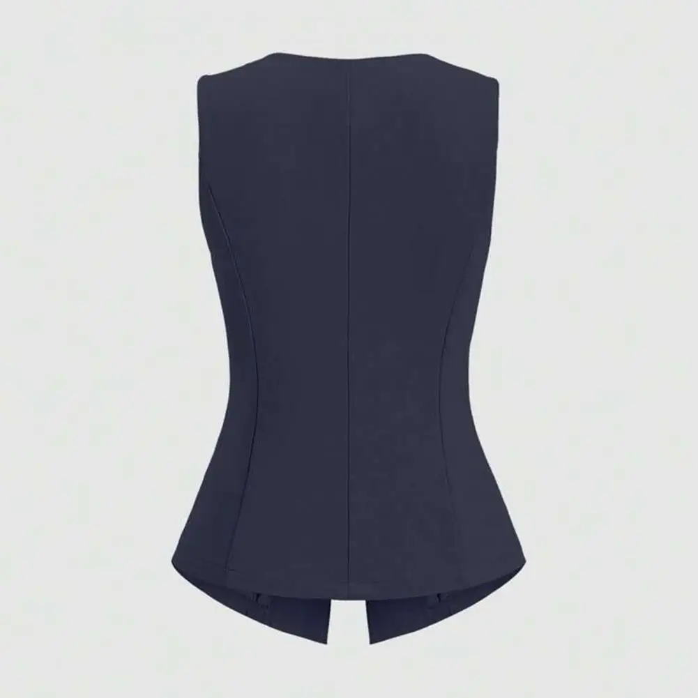 

2025 New Style Sleeveless Round Neck Vest For Women Fashion Elegant Solid Color Single-breasted Tank Tops Female