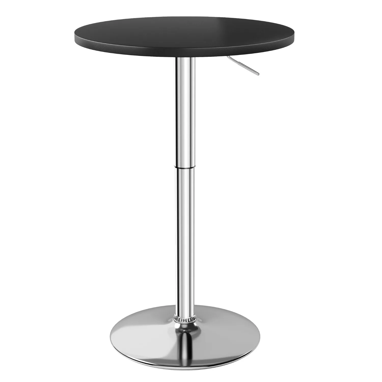 Bistro Pub Table Height Adjustable Round Bar Table 27.4-36 Inches, 360°Swivel Cocktail Table for Dining Room, Party