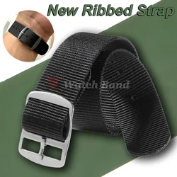 New Ribbed Strap 20mm for Military Ballistic Fabric Replacement Watchband Premium Quality Nylon Watch Band Men Women Accessories