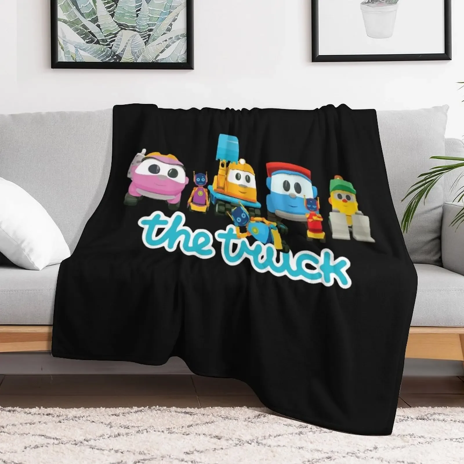 LEO the truck, LIFTY, SCOPP, ROBOTS LEA custom landscape order Sticker Throw Blanket Warm Personalized Gift Soft Blankets