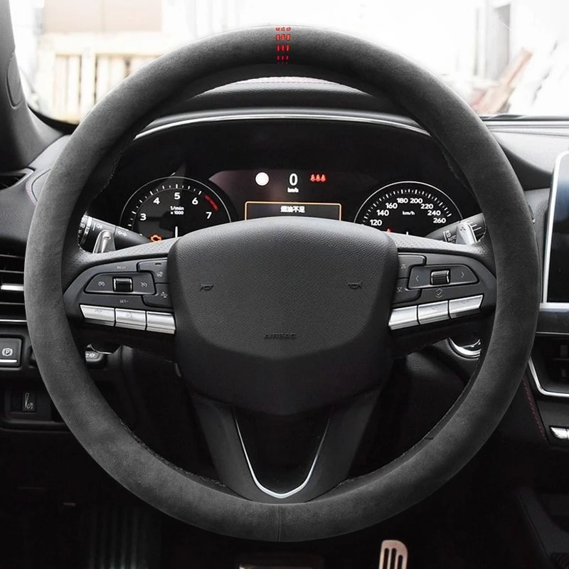 

Для Cadillac XT4 XT5XT6 XTS CT4 CT5 CT6 Нескользящий четырехсезонный универсальный замшевый чехол на руль, аксессуар для салона автомобиля