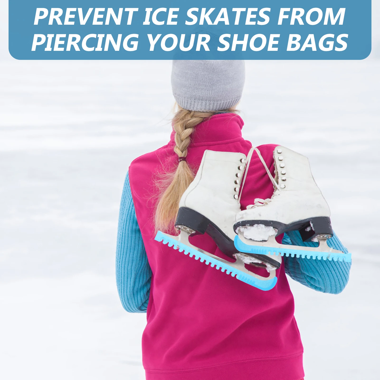 

Ice Skates Shoe Blades Covers Glitter Powder Convenient Guard Plastic Protectors Professional Skate Guards Figure Skating
