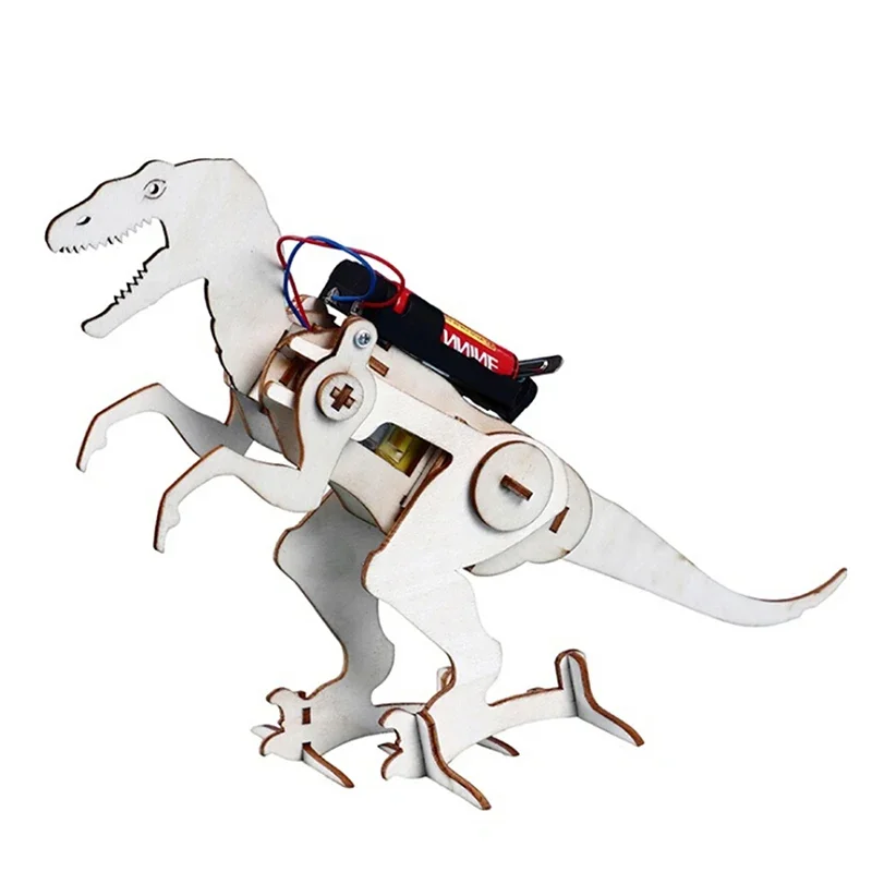 1pcs DIY Science Kit Kids Innovative Electric Construction Set T Rex Model Interesting Boys Craft Toy Physics Fun Education