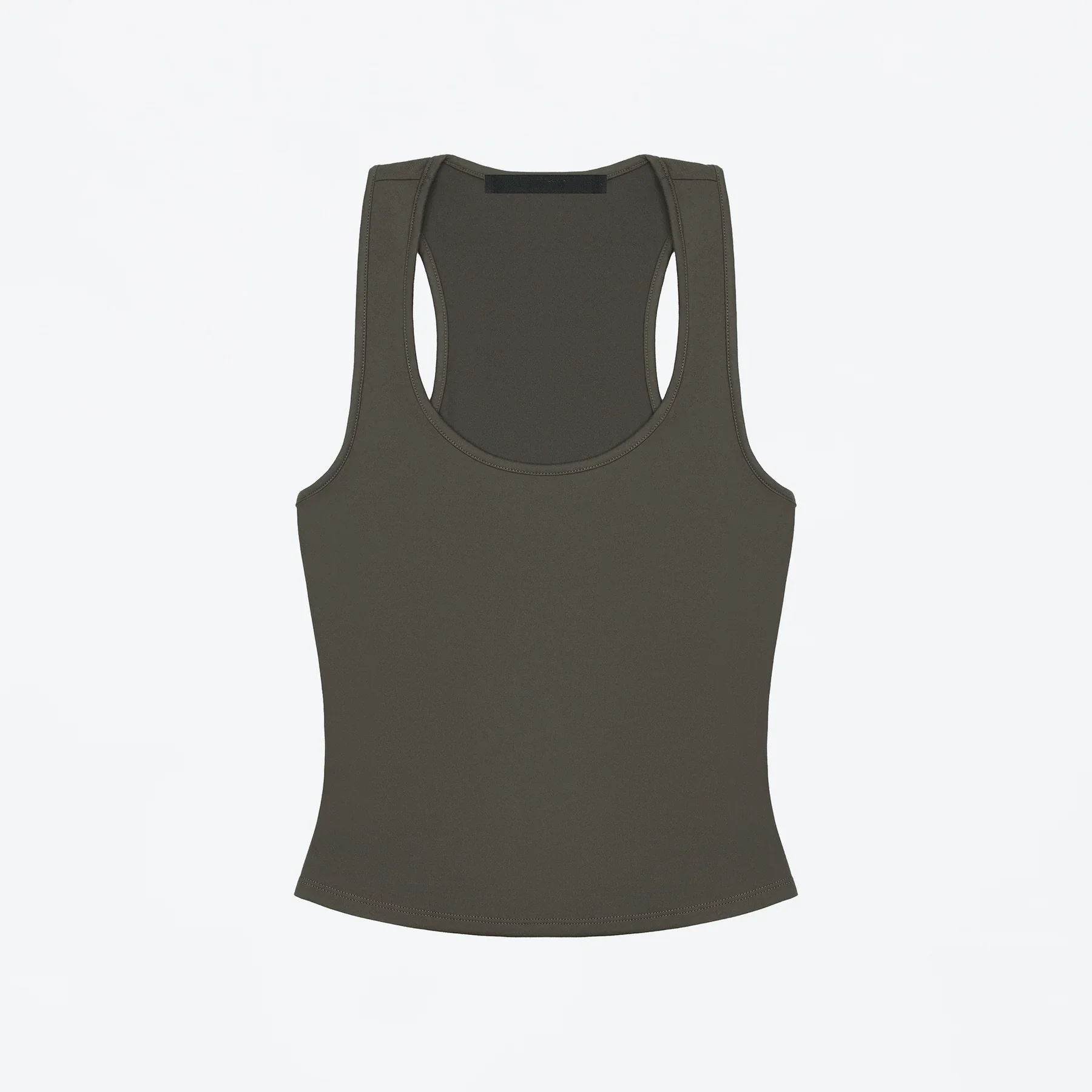 Tank Top with Wide Shoulder Straps for All Seasons, Racerback Sports Vest, Everyday Sports Innerwear, High-Elastic Solid Color Slim-Fit Top, Multi-Color Basic Casual Tank Top image 3