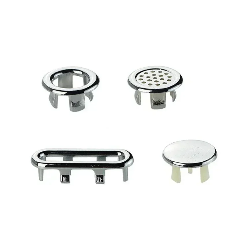 Embellecedor redondo de 1/4 piezas para lavabo de baño, inserto de plástico para fregadero de cocina, anillo de desbordamiento, accesorio de baño,