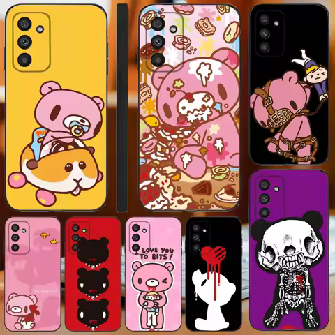 Cute G-Gloomy Bear Phone Case For Samsung Galaxy A13,A21s,A22,A31,A32,A52,A53,A71,A80,A91 Soft Black Cover