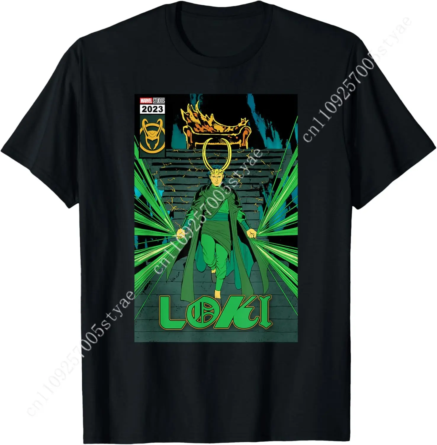 

Marvel Studios Loki Season 2 God Loki Comic Cover Art Homage Mens Womens T-Shirt