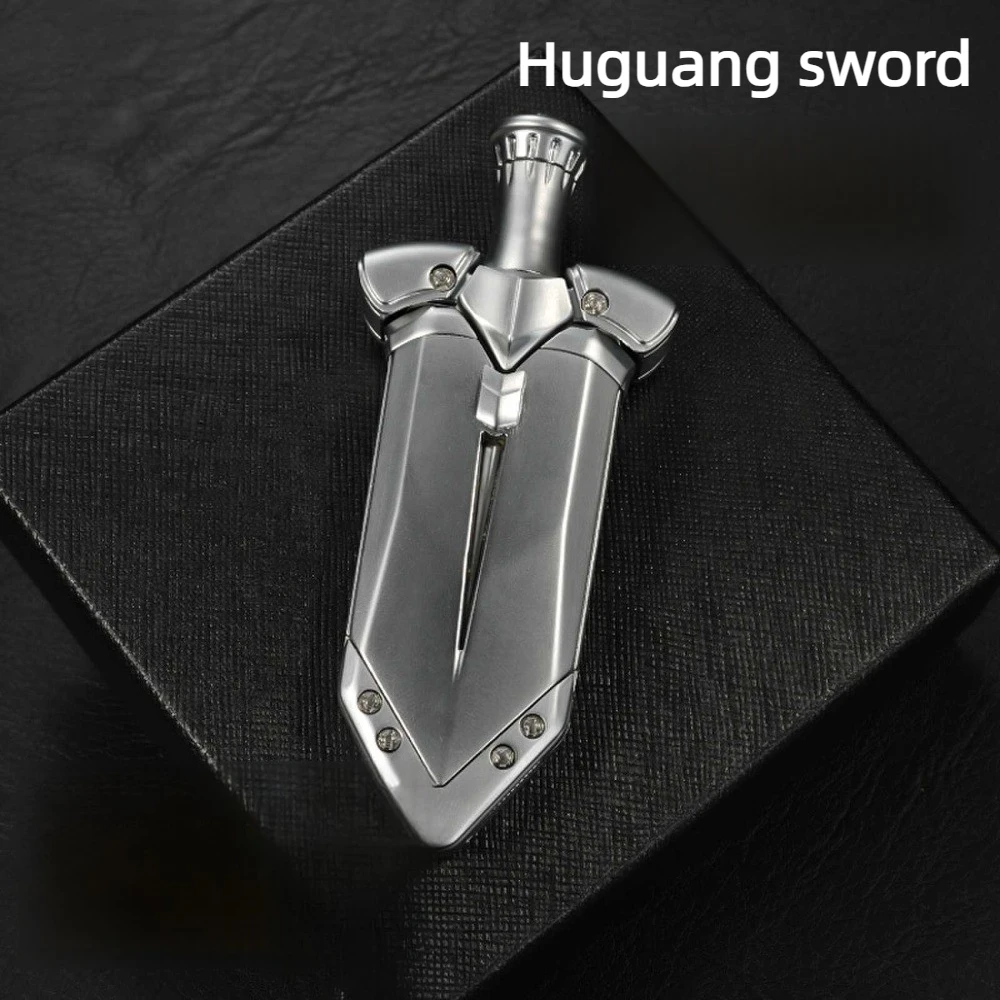 JSEDC Lake Light Sword Drawing Style Mechanical Metal Magnetic Push Card Decompression Toy Handheld Gadget