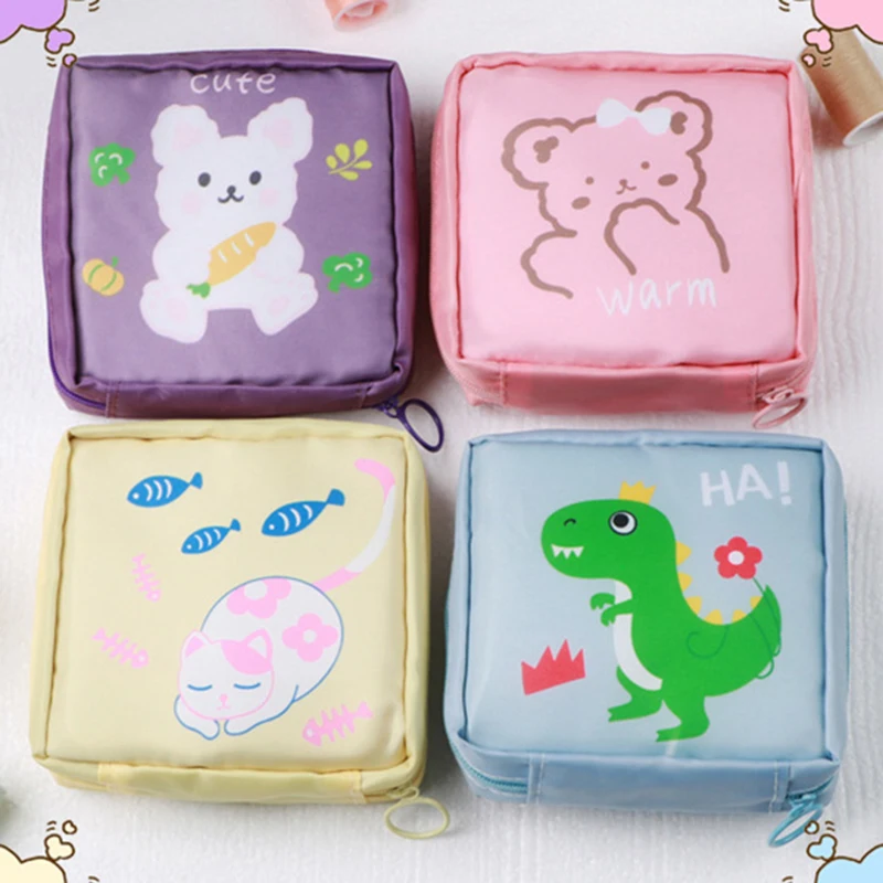 Sanitary Pad Pouch Mini Folding Women Cute Bag For Gaskets Napkin Towel Storage Bags Pouch Case Sanitary Pad Organizer Gift