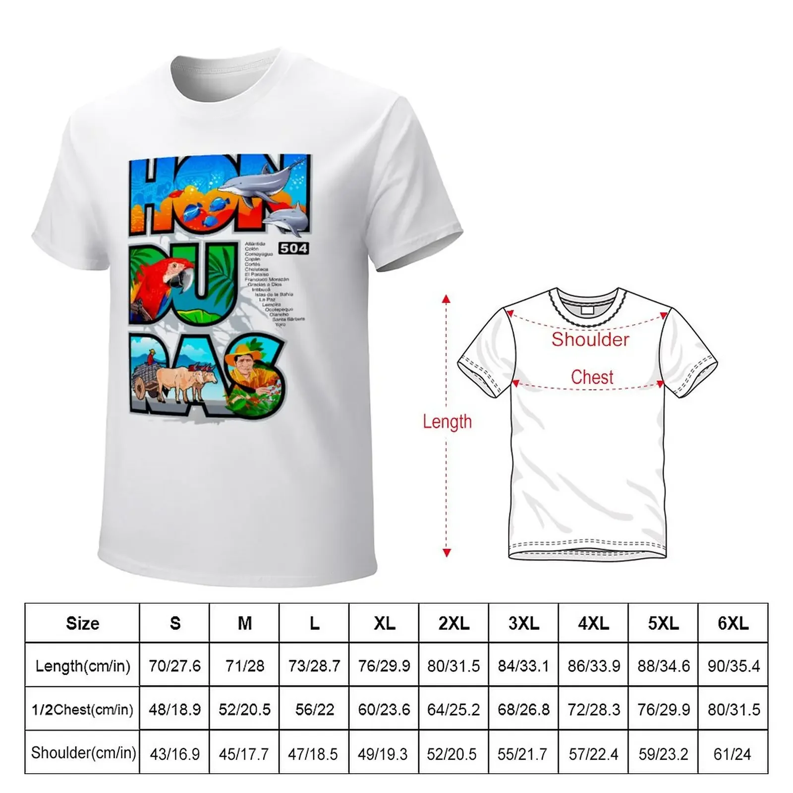 Honduras Tourist Letters T-Shirt anime sublime Short sleeve tee men