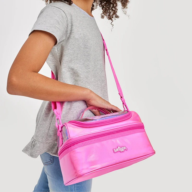 Smiggle australiana genuina para niños, bolsa escolar para estudiantes, papelería, estuche para bolígrafos, bolsa de almuerzo, mochila de doble