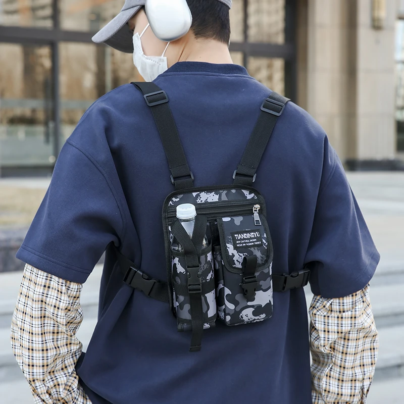 Тактическая нагрудная сумка в стиле хип-хоп, уличная сумка, функциональная нагрудная сумка унисекс, регулируемая сумка Fiskoracic, мужской жилет на открытом воздухе, рюкзак