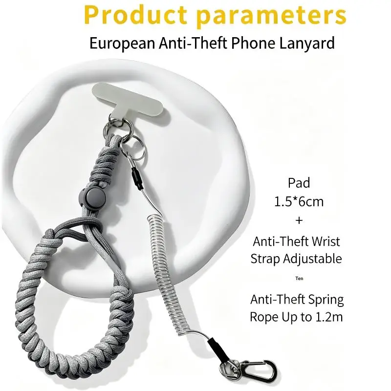 Einziehbare Sicherheits-Lanyards, Diebstahlschutz-Feder-Handyriemen mit Befestigungslaschen, Schnellverschluss-Schnalle, Sicherheitswerkzeug F – Detail 3
