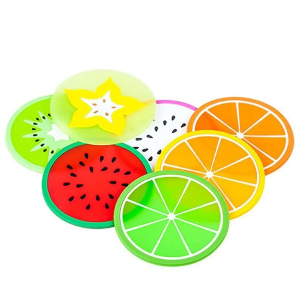 Fruit Shape Cup Coaster Silicone Slip Insulation Pad Cup Mat Hot Drink Holder Mug Stand Home Table Decorations Kitchen Accessory