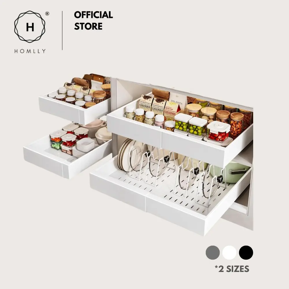 

Расширяемый рулонный органайзер Homlly для кухонного шкафа, кладовой или хранения в ванной комнате (ширина 32-68 см), мраморный поднос