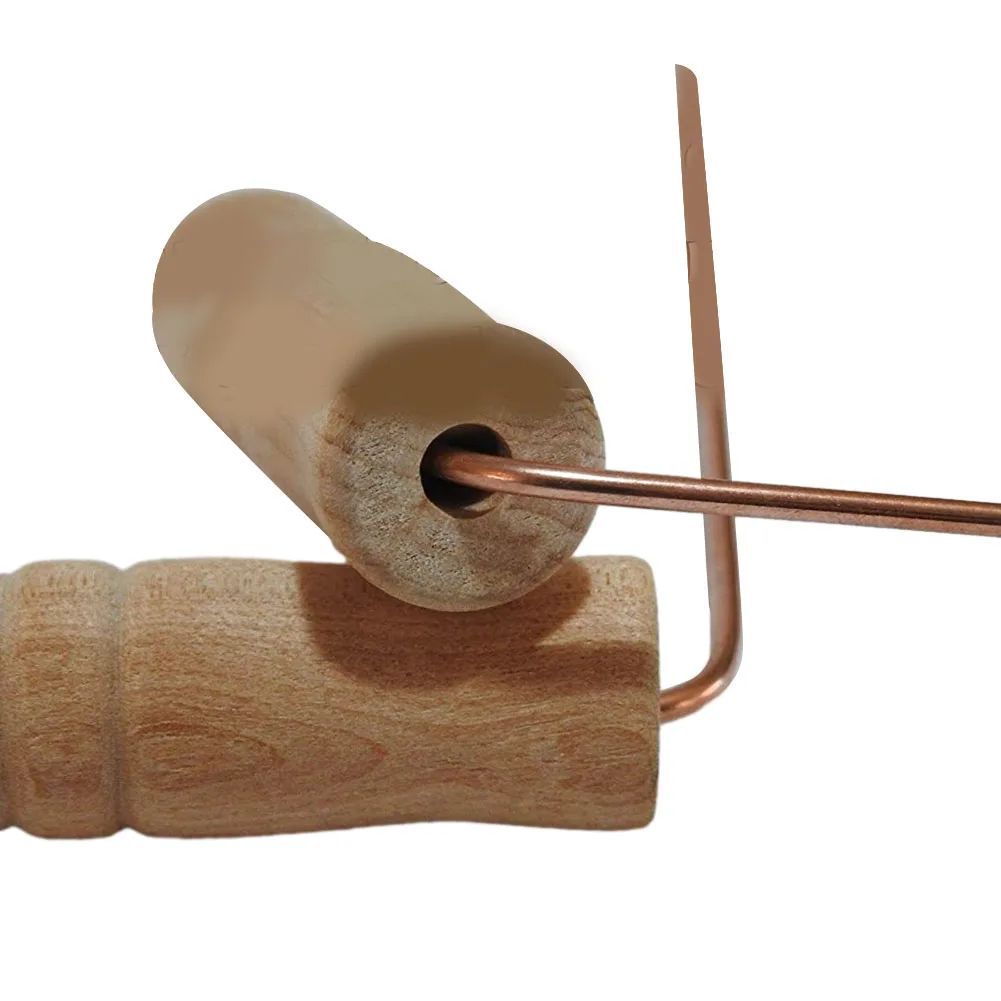 2Pcs 99,9% Kupfer Wahrsagerei Wünschelruten Metall Detektor Für Wasser Schatz Finden Werkzeuge Mit Holzgriff Kupfer Sonden stange – Detail 4