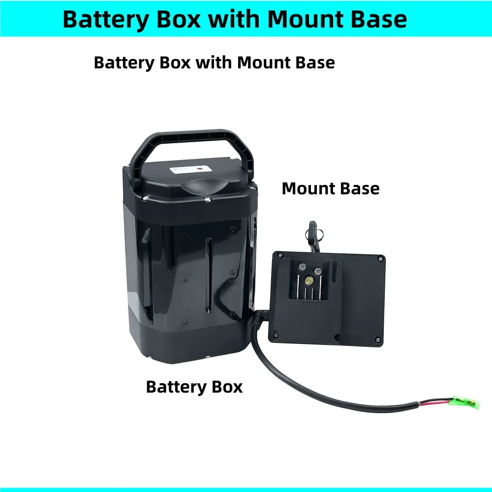 Seat Post Mounting Folding Ebike Battery Box 42 pcs 18650 cells City Foldable Bike 24V 36V 48V Battery Case with Cells Holders