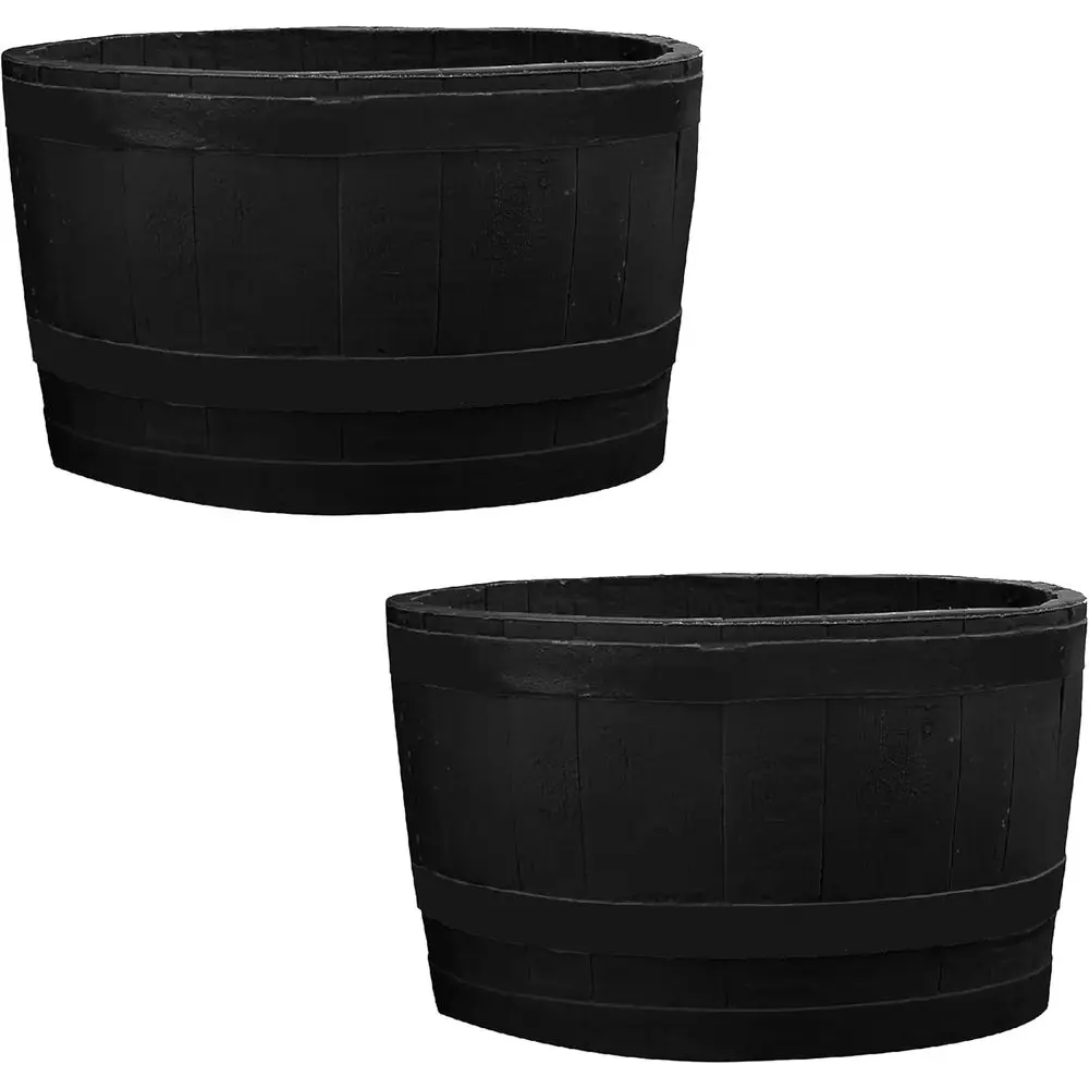 

Плантатор для виски из полиэтилена с акцентами для дома и наружного садоводства, черный (2 шт.)