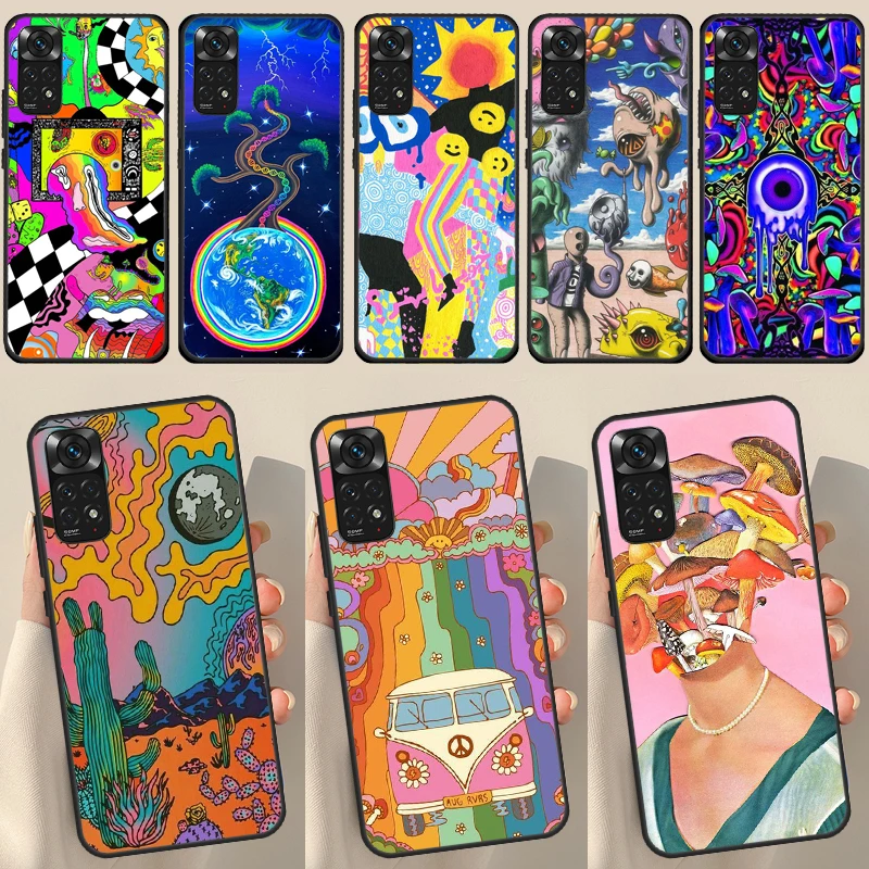 Indie Hippie Art For Redmi Note 12 Pro Plus Cover For Redmi Note 10 8 9 11 Pro 12S 11S 10S 9S 9C 10C 12C Case