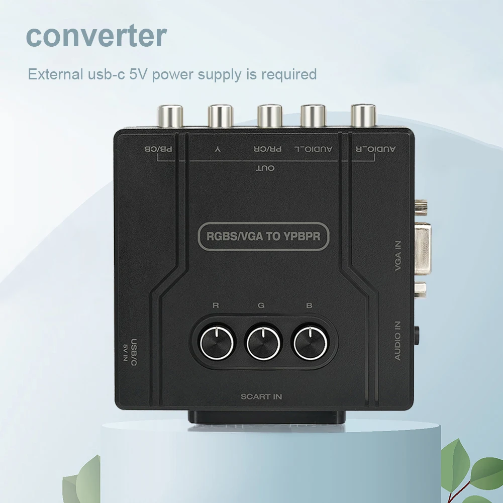 RGBS VGA SCART TO YPBPR Color Difference Converter Color Brightness Adjustable RGBS VGA SCART TO YPBPR Transcoder Converter