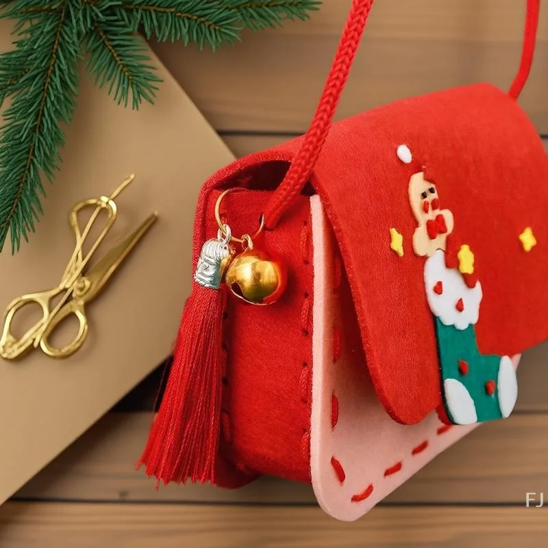

[YU]Cute Christmas DIY Material Bags Parent-child Interaction Creative Shoulder Bag Set Hands-on Xmas Supplies New Year Gifts