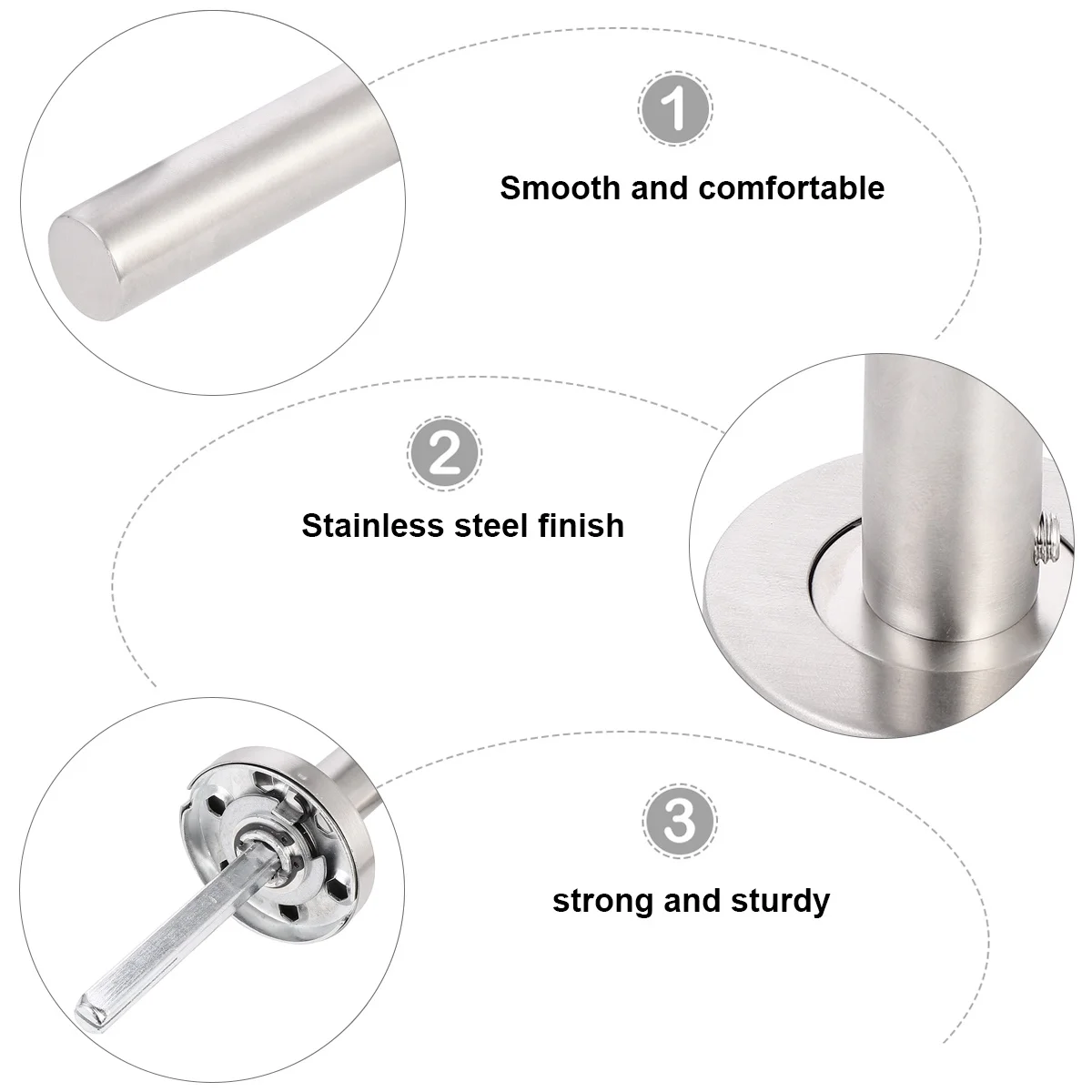 

2Pcs Modern Round Door Lever Handle Set Passage Door Knob Stainless Steel Lever Durable for Interior Exterior Home Decor