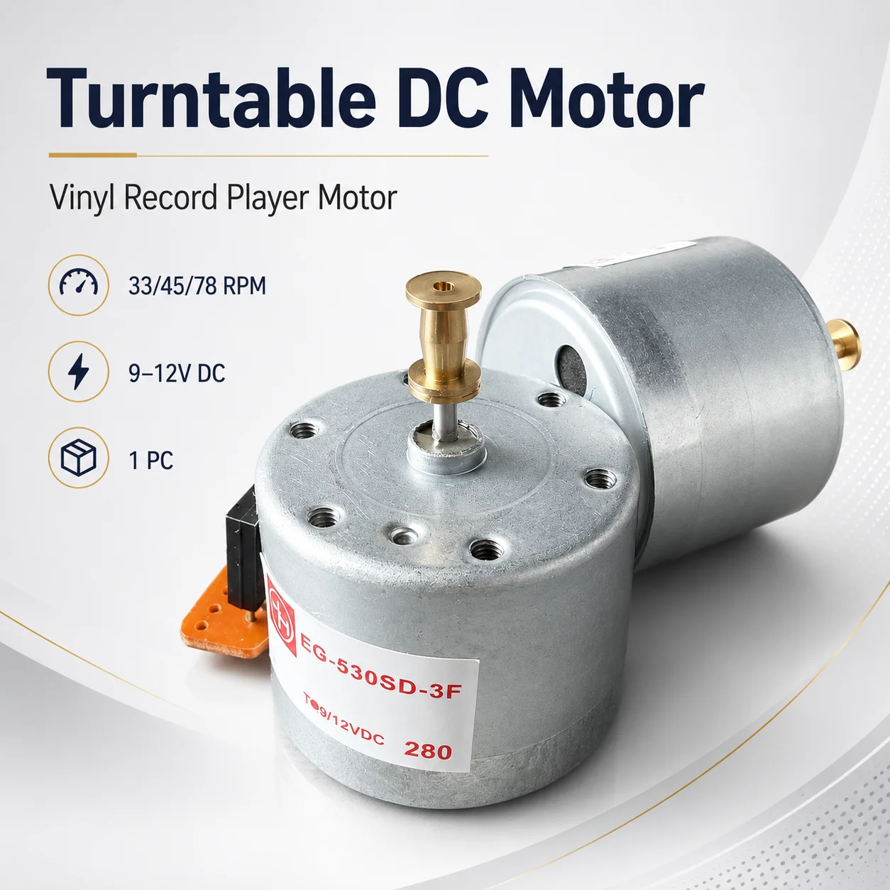 9-12V DC Turntable Motor 33/45/78 RPM Vinyl Record Player Motor Low Noise Stable Speed Replacement Parts