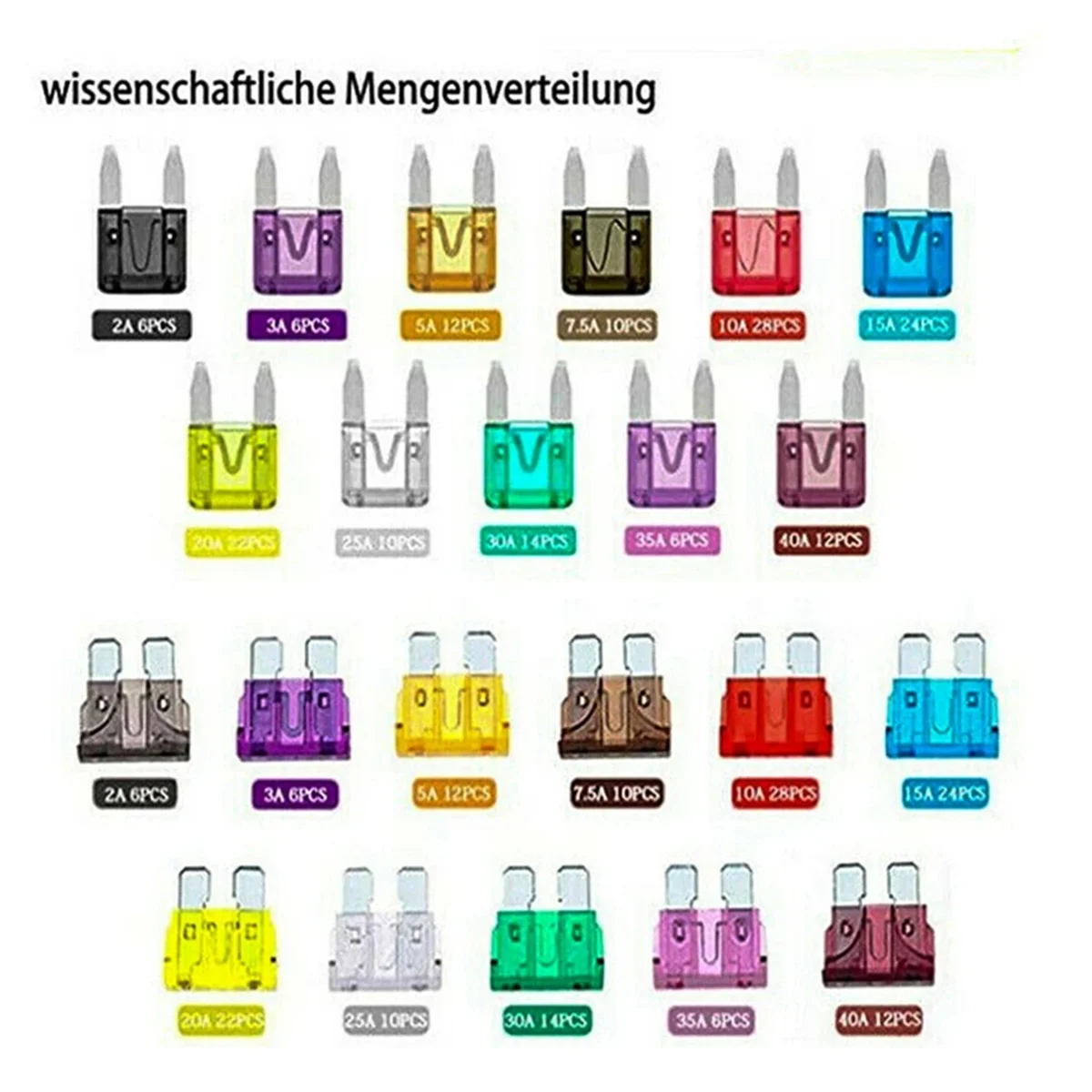 ABNH 300 pièces Kit d'assortiment de fusibles à lame de voiture Auto camion automobile moyen petit fusible mixte fusible de Circuit de moto avec boîte