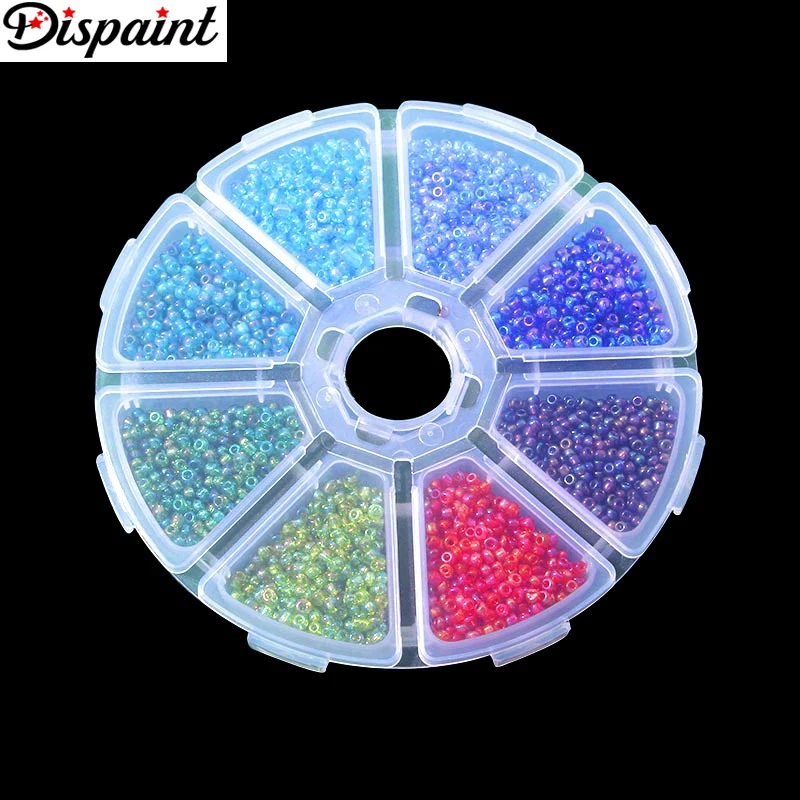 Dispaint 4 Colors Eight-Compartment Diamond Painting Tool Storage Box - Organize 5D Diamonds, Round Container Mosaic Accessories