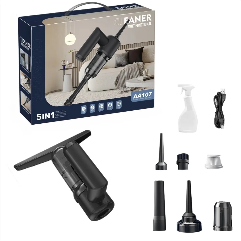 

5-in-1 Wireless Portable Handheld Electric Window Cleaning Tool And powder vacuum cleaner for Vacuum Pumping and Car Cleaning