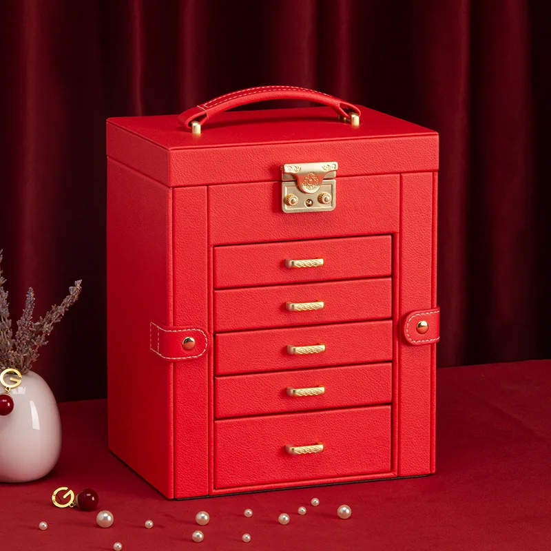 YFY jewelry box multi-layer multi-style portable drawers multi-color exquisite jewelry box wedding gift jewelry