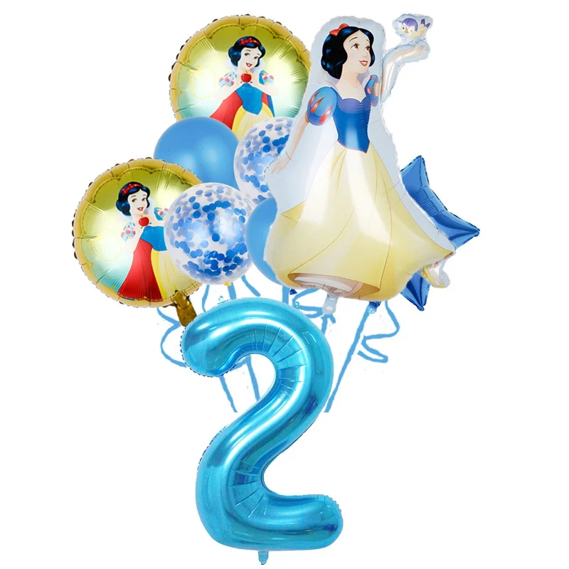 Geburtstag Schneewittchen Dekoration Partyzubehör Set Ballon Teller Tasse Serviette Banner Kuchen Topper Schneewittchen Geburtstag Baby Dekoration