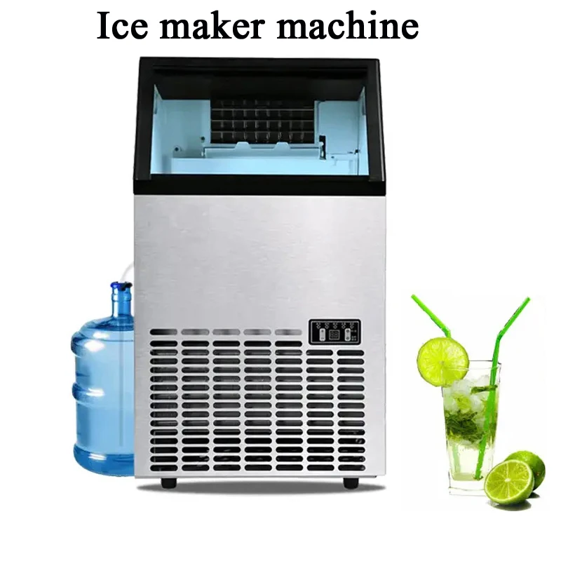 Commercial Ice Machines, Creates 110lbs/24h, 33lbs Ice Storage Capacity, Stainless Steel Freestanding