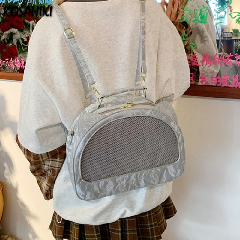 

Japanese Transparent Kawaii Cat Ita Bag Cartoon Fashion Casual Travel Shoulder Crossbody Bags Y2k Aesthetic Cute Women Backpacks